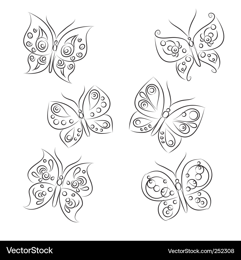 Butterfly Sketch Illustration Vector Image