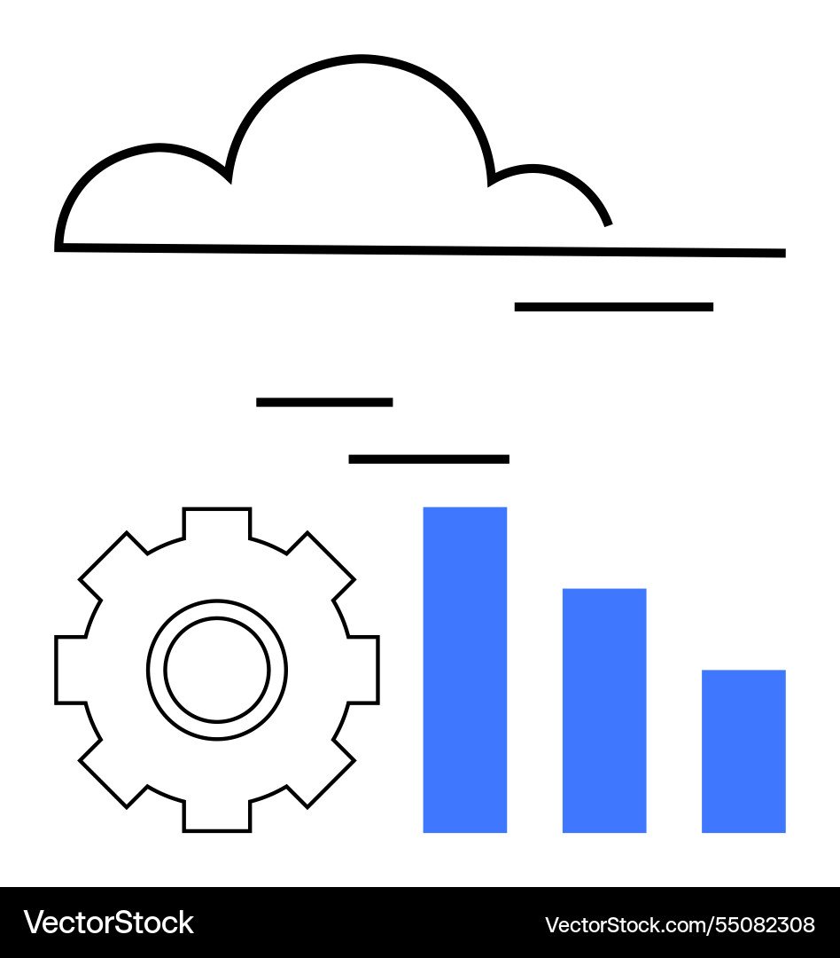 Cloud computing with data analytics and technology Vector Image