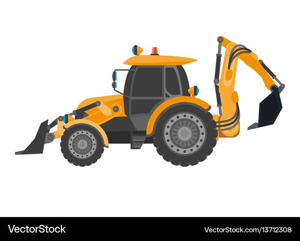 Crawler continuous tracked tractor equipped vector image