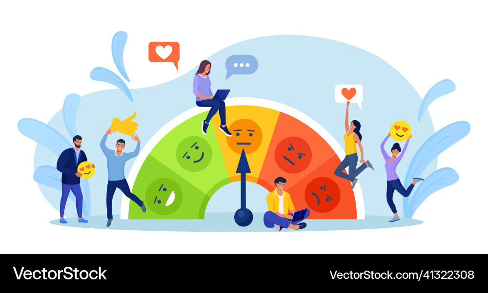 Customer Satisfaction Rating with Emotion Icons Vector Image