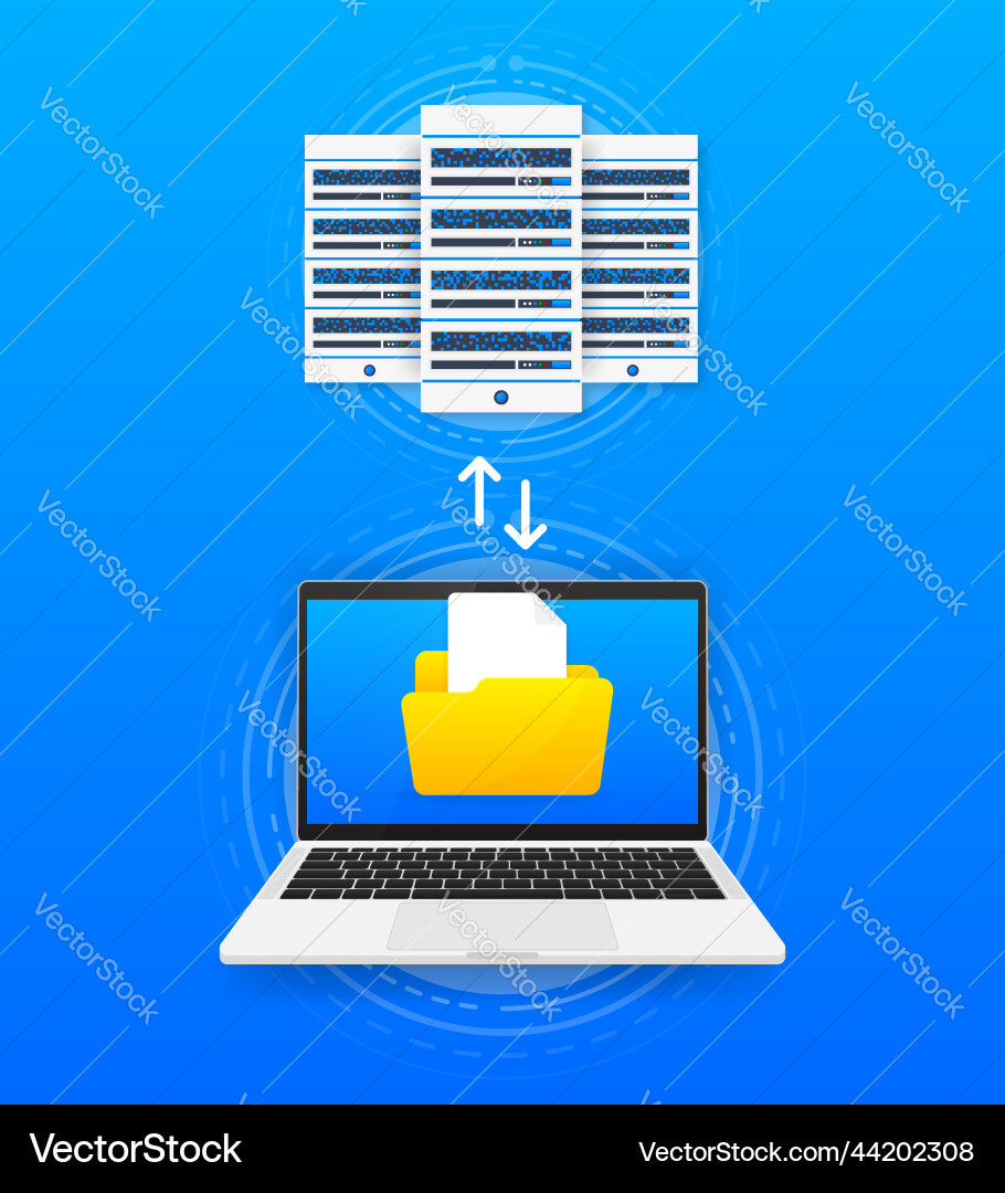 Data processing center connecting the server farm Vector Image