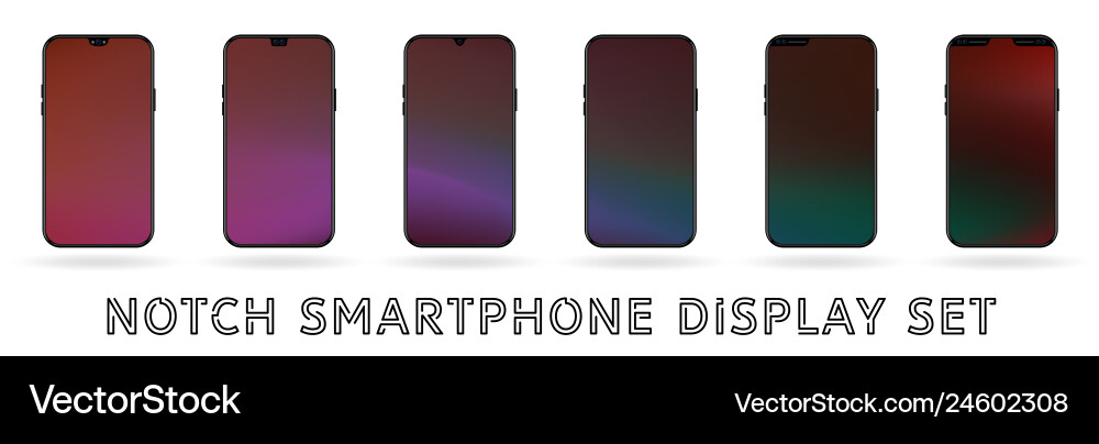 Different smartphone display notches set Different smartphone display notches set Vector Image