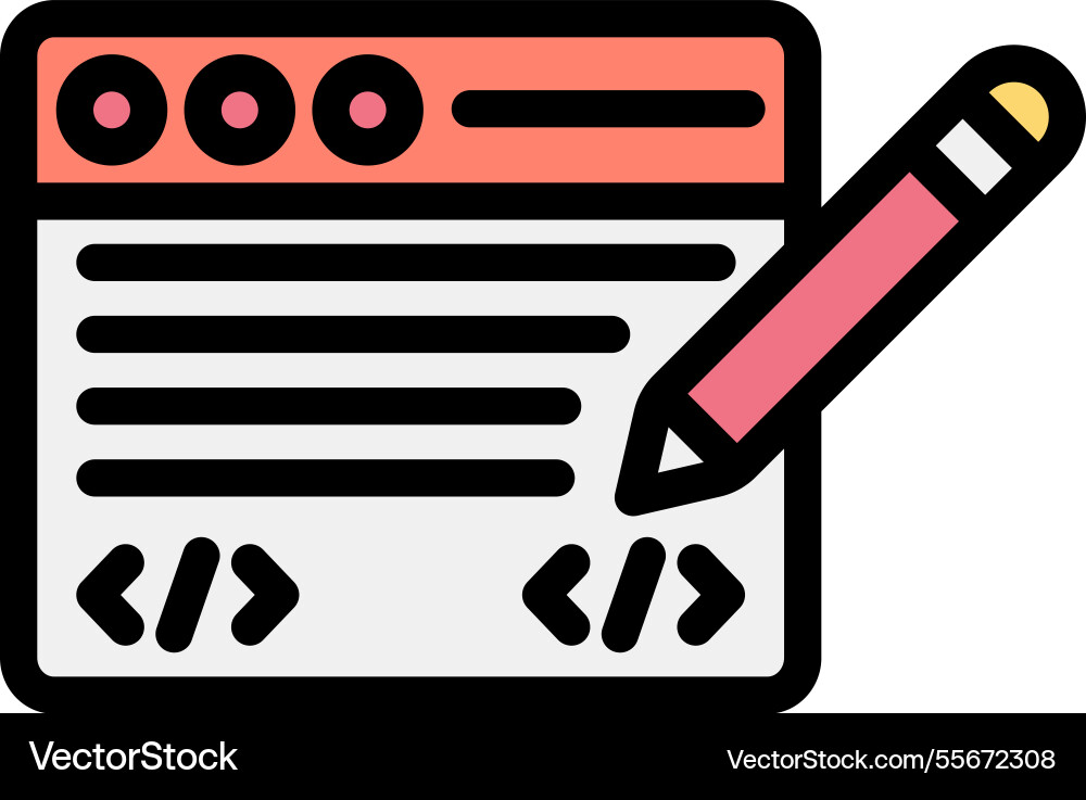 Edit code icon design vector image