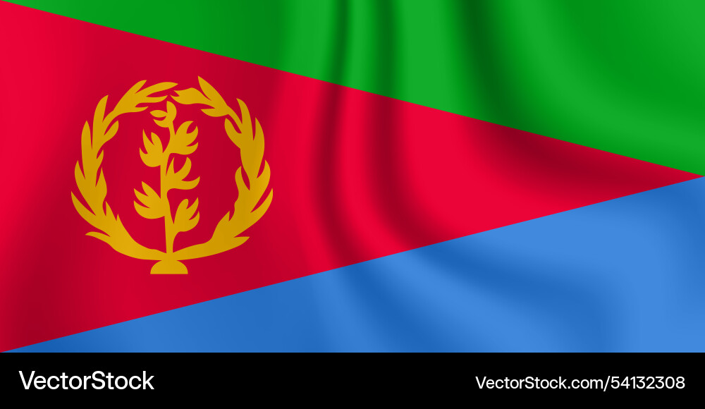 Flag of eritrea eritrean national symbol Flag of eritrea eritrean national symbol vector image