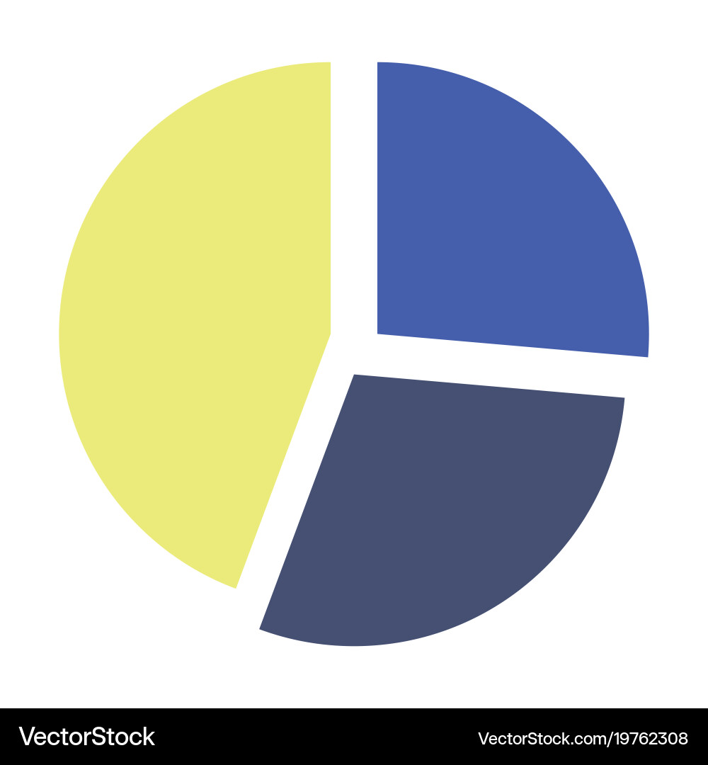 Flat icon on stylish background pie chart Vector Image