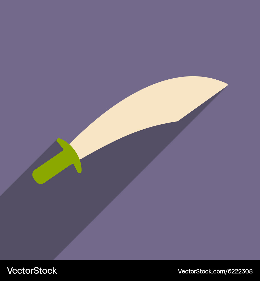 Flat with shadow icon and mobile application sword vector image