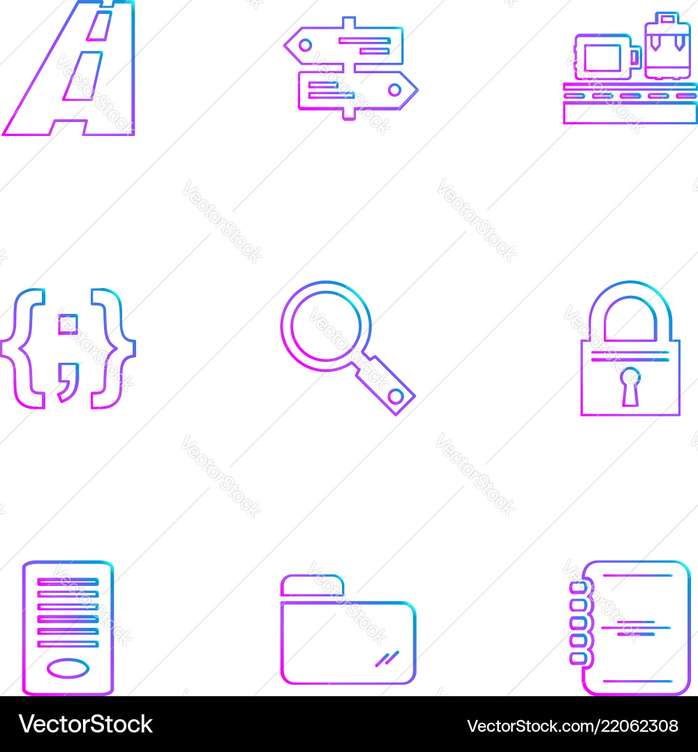 Folder files directory search code eps icons vector image