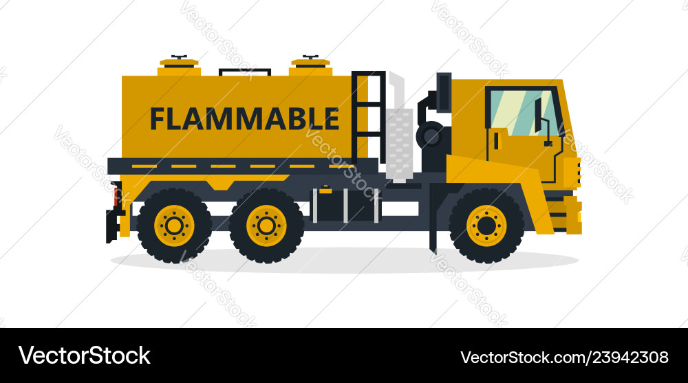 Fuel truck commercial vehicles service equipment Fuel truck commercial vehicles service equipment vector image