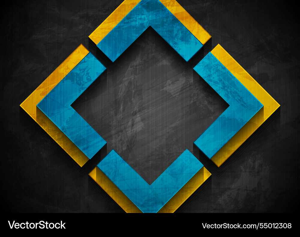 Geometric square frame abstract grunge tech Geometric square frame abstract grunge tech vector image