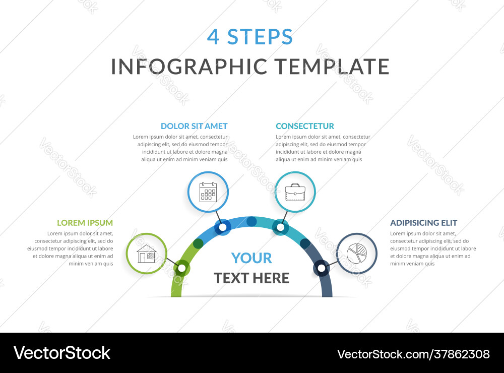 Infographic template with four elements Infographic template with four elements Vector Image