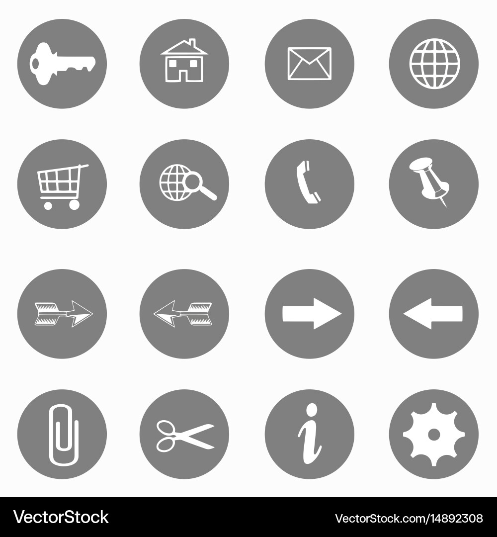 Internet icons set - website buttons mess vector image