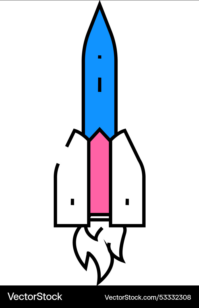 Launch rocket icon color Vector Image