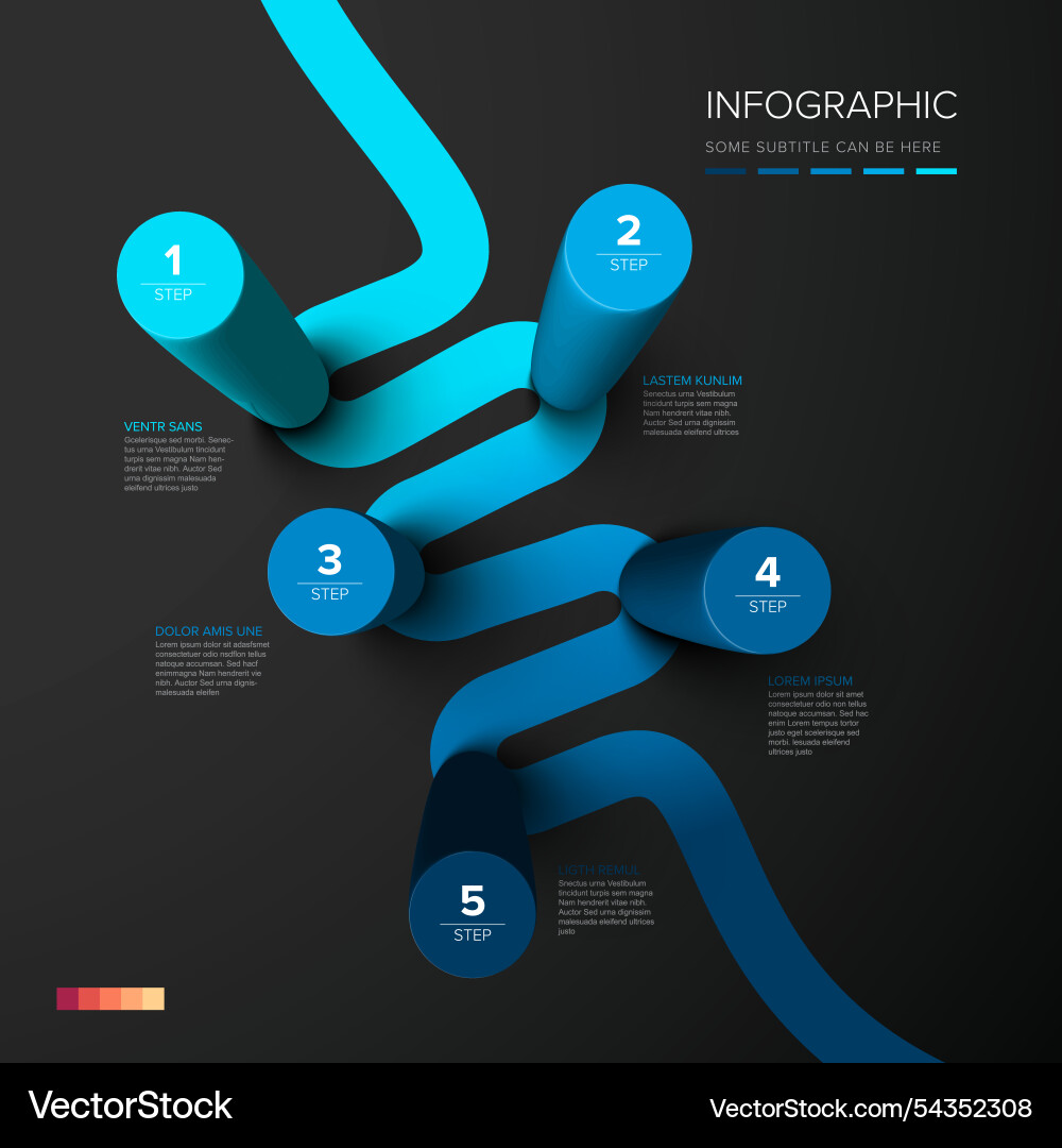 Minimalistic dark five steps diagonal template Minimalistic dark five steps diagonal template vector image