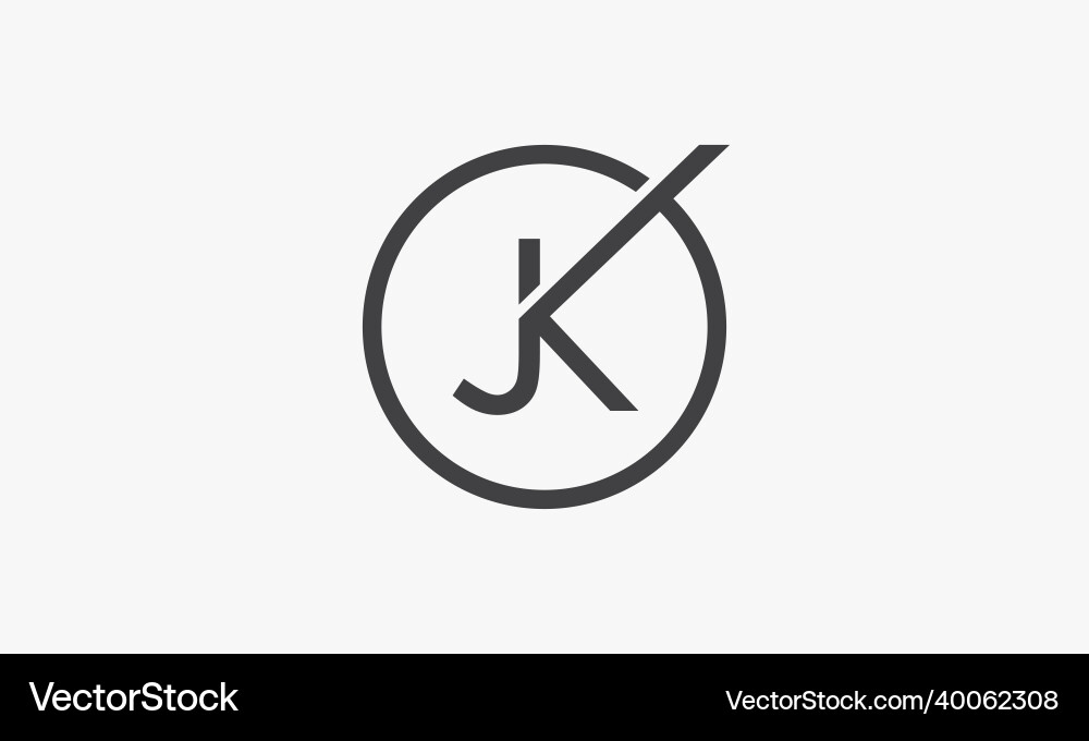 Modern Circle Letter JK Logo Concept Vector Image