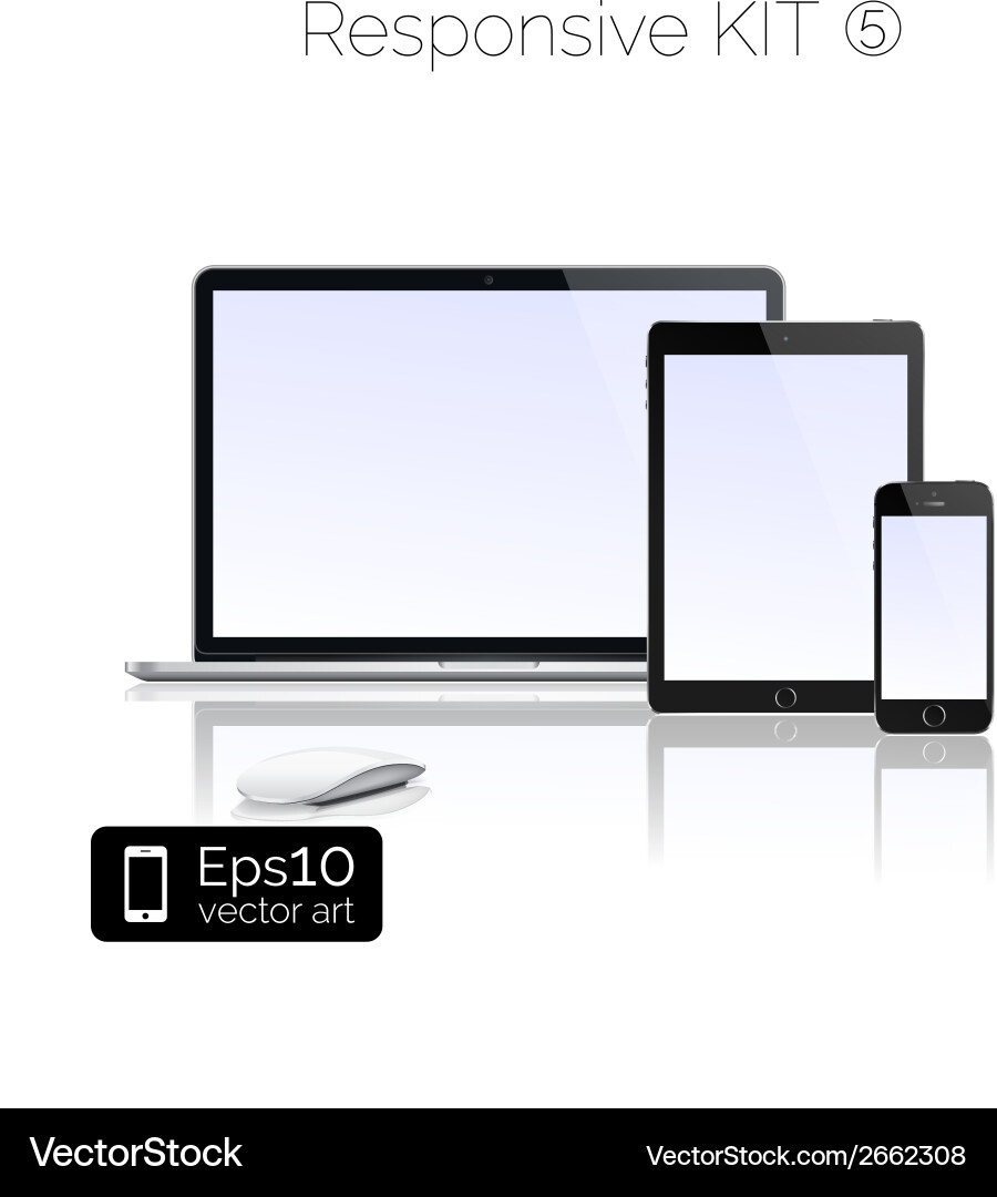 Modern laptop glossy tablet and smartphone Vector Image