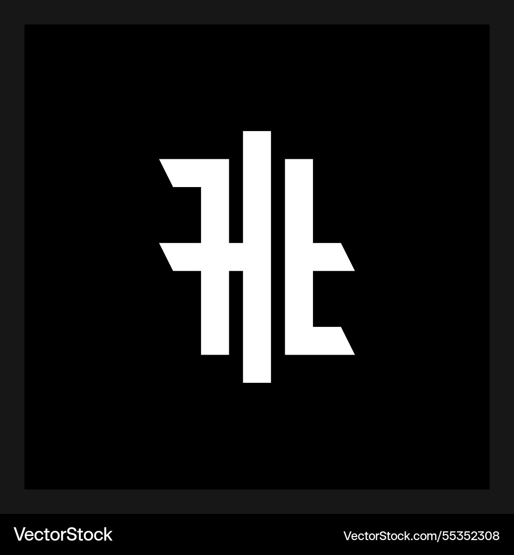 Monogram ht in minimalistic style calligraphy Monogram ht in minimalistic style calligraphy vector image