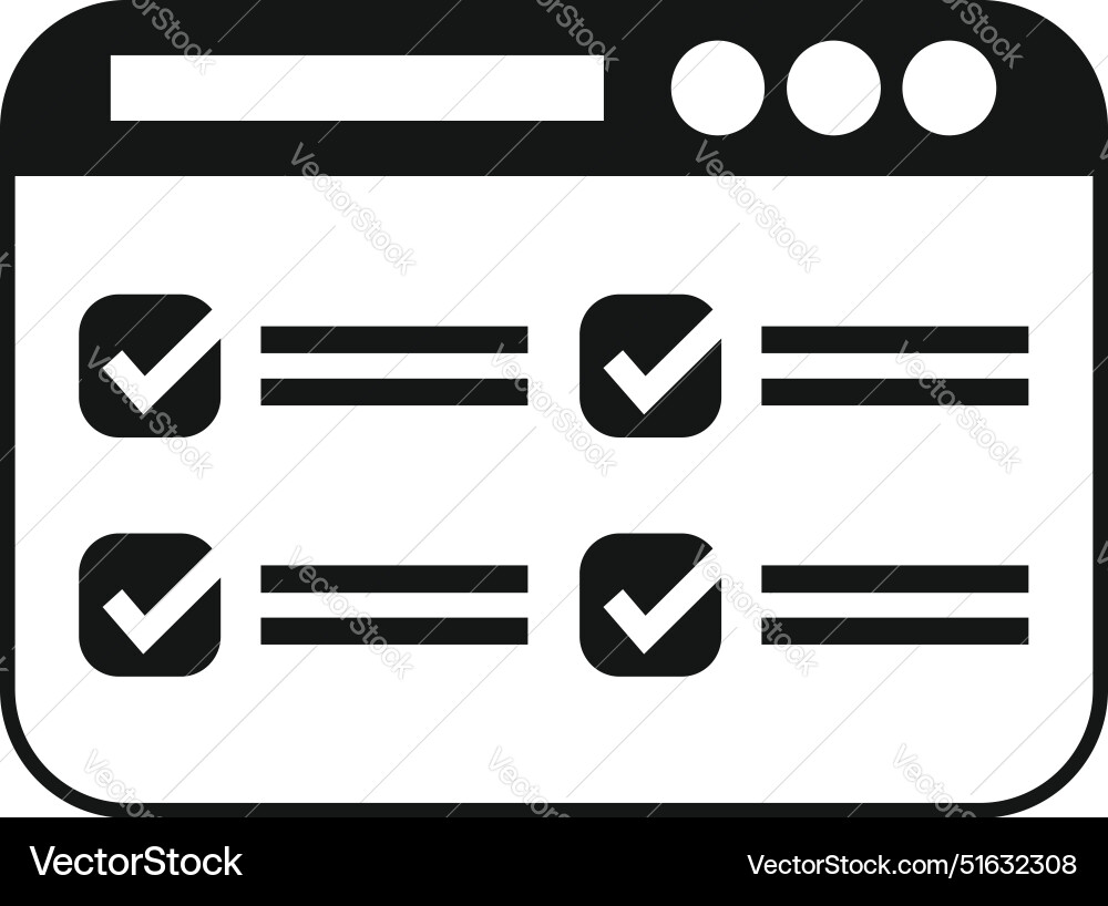 Online survey with check marks on website Online survey with check marks on website vector image