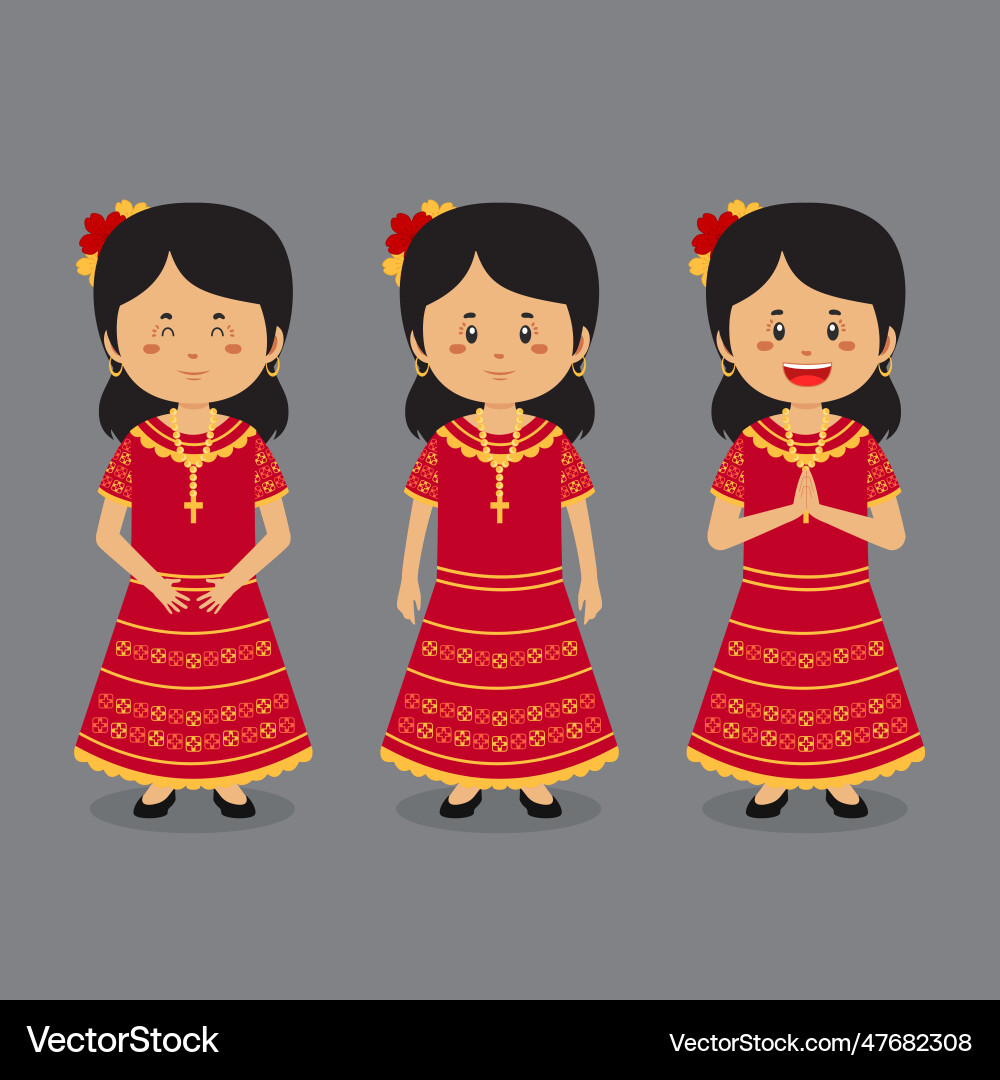 Paraguay character with various expression Paraguay character with various expression vector image