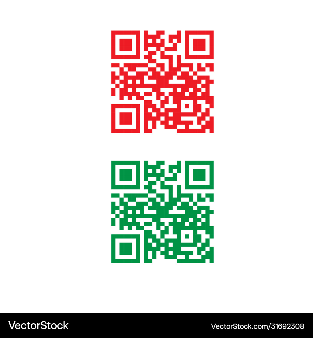 Qr code in red and green color Vector Image