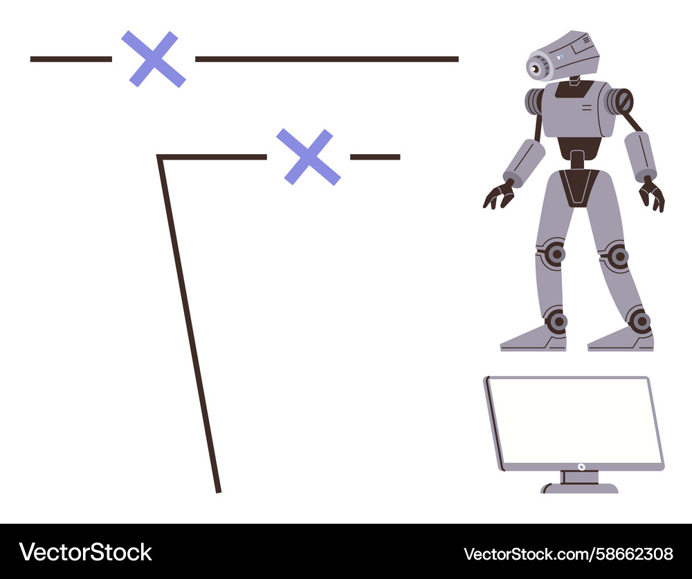 Robot Navigation System Interface Vector Image