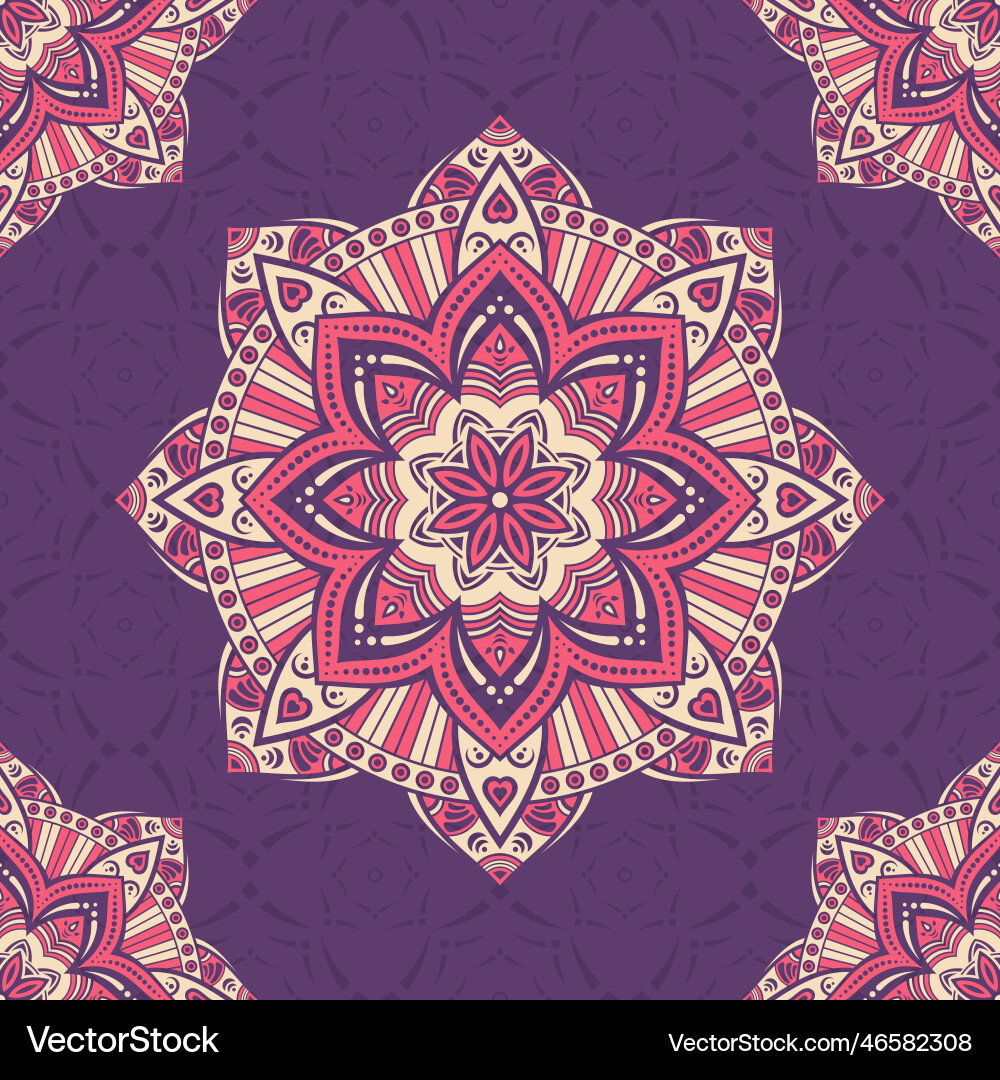 Seamless color pattern with mandala abstract Seamless color pattern with mandala abstract vector image