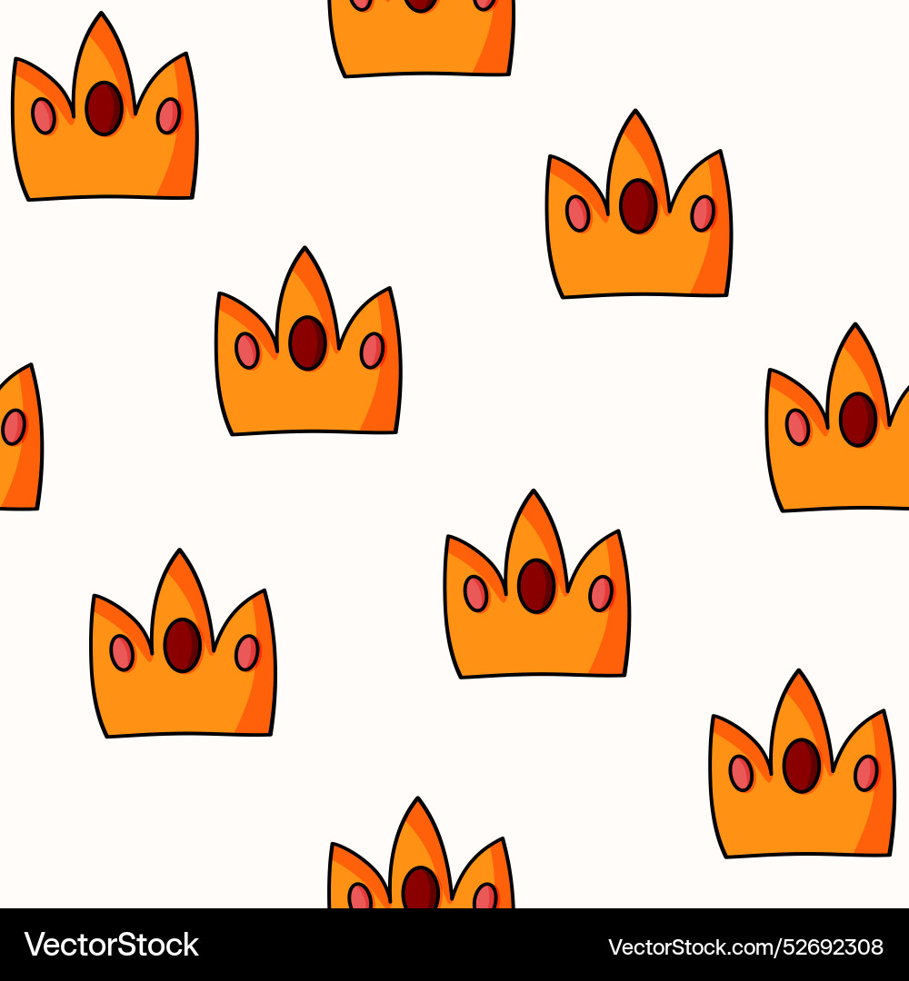 Seamless pattern with crown on color background Vector Image