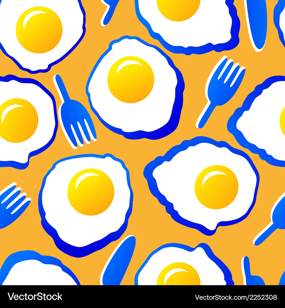 Seamless pattern with scrambled eggs vector image