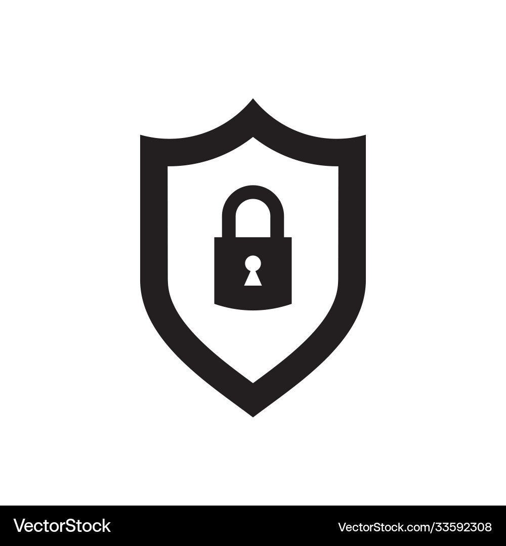 Security Shield with Lock Icon vector image