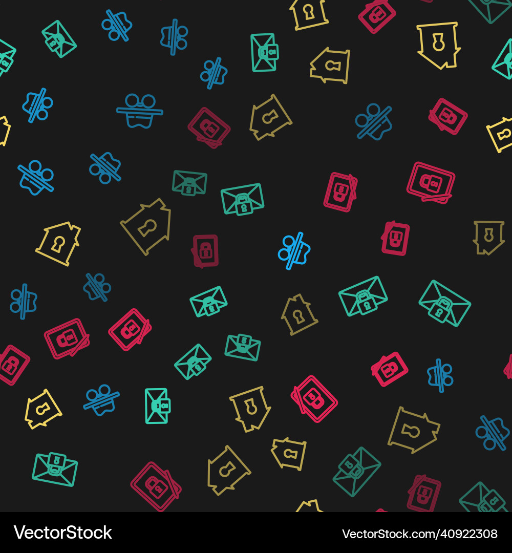 Set line incognito mode mail message lock Set line incognito mode mail message lock vector image