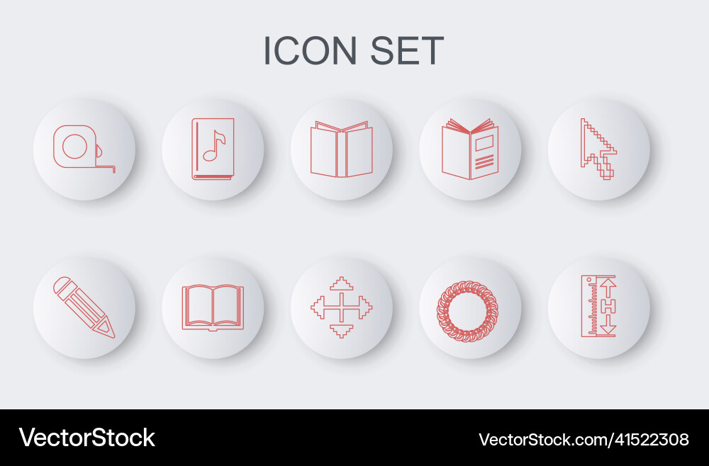 Set line measuring height and length pencil open Set line measuring height and length pencil open vector image