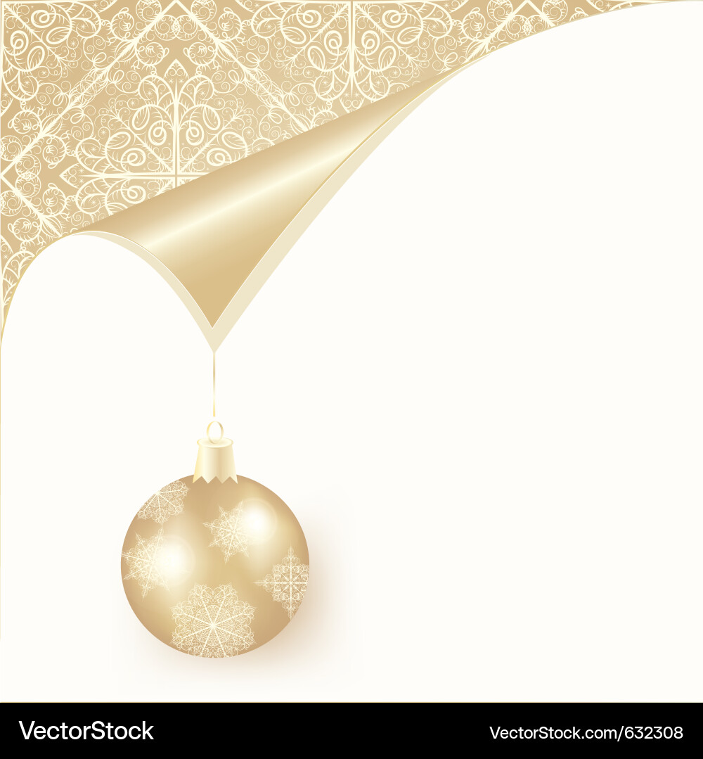 Snowflakes & Golden Ball Seamless Pattern Vector Image