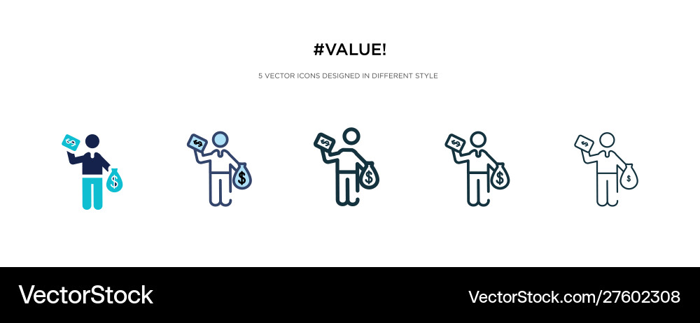 Value icon in different style two colored Value icon in different style two colored vector image