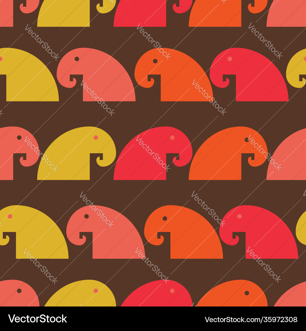 Warm retro colors seamless repeat pattern Vector Image
