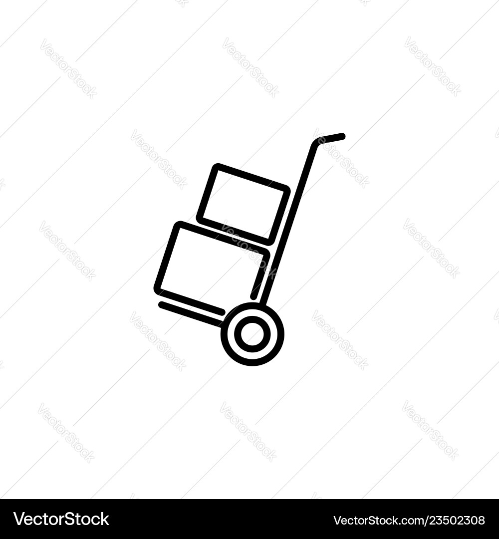 Web line icon trolley black on white background Vector Image