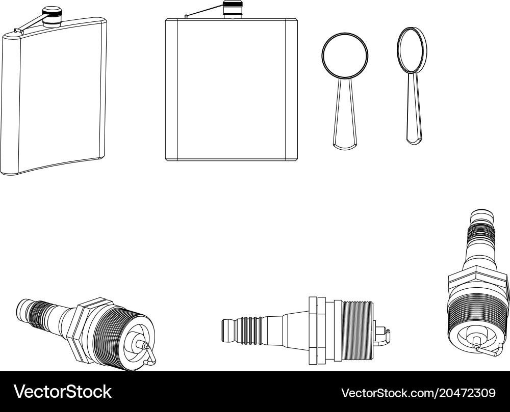 3d model of the spark plug Vector Image