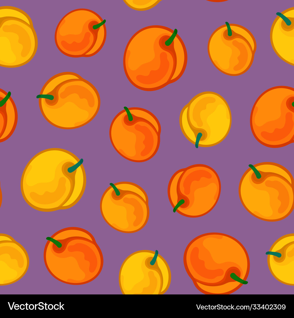 Bright seamless botanical pattern with apricots Vector Image