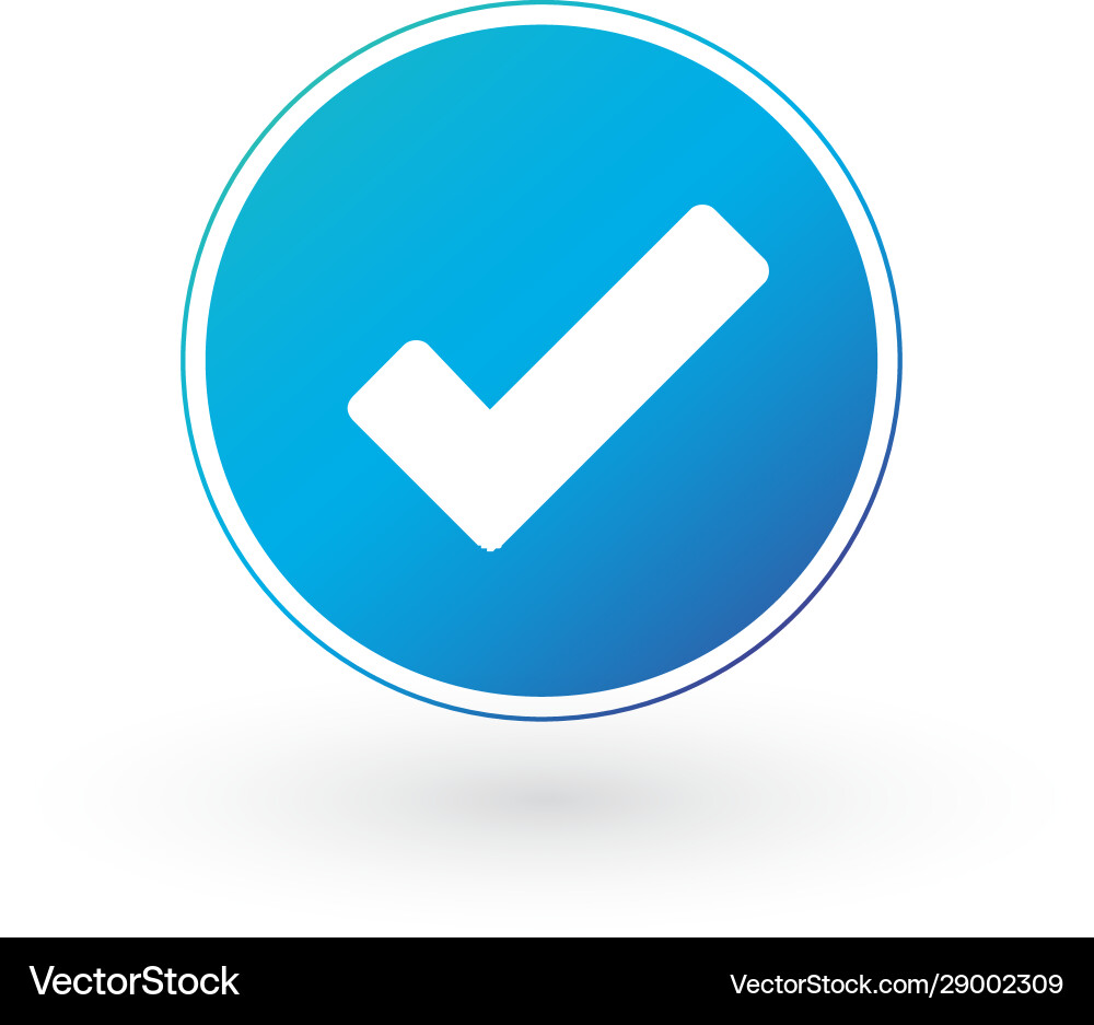 Check list button icon mark in round sign vector image