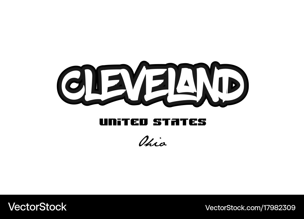 Cleveland Ohio City Graffiti Logo Vector Image