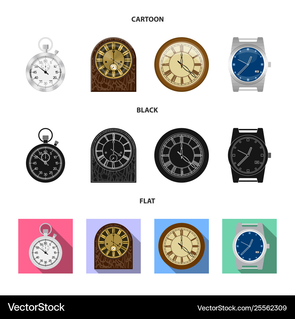 Design clock and time symbol collection Design clock and time symbol collection vector image