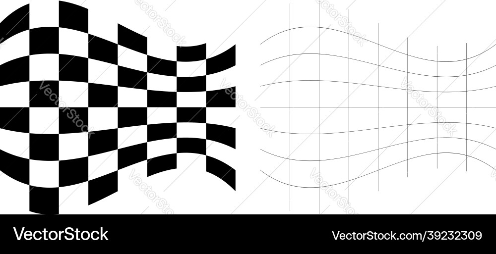 Distorted abstract geometric shape elements Vector Image