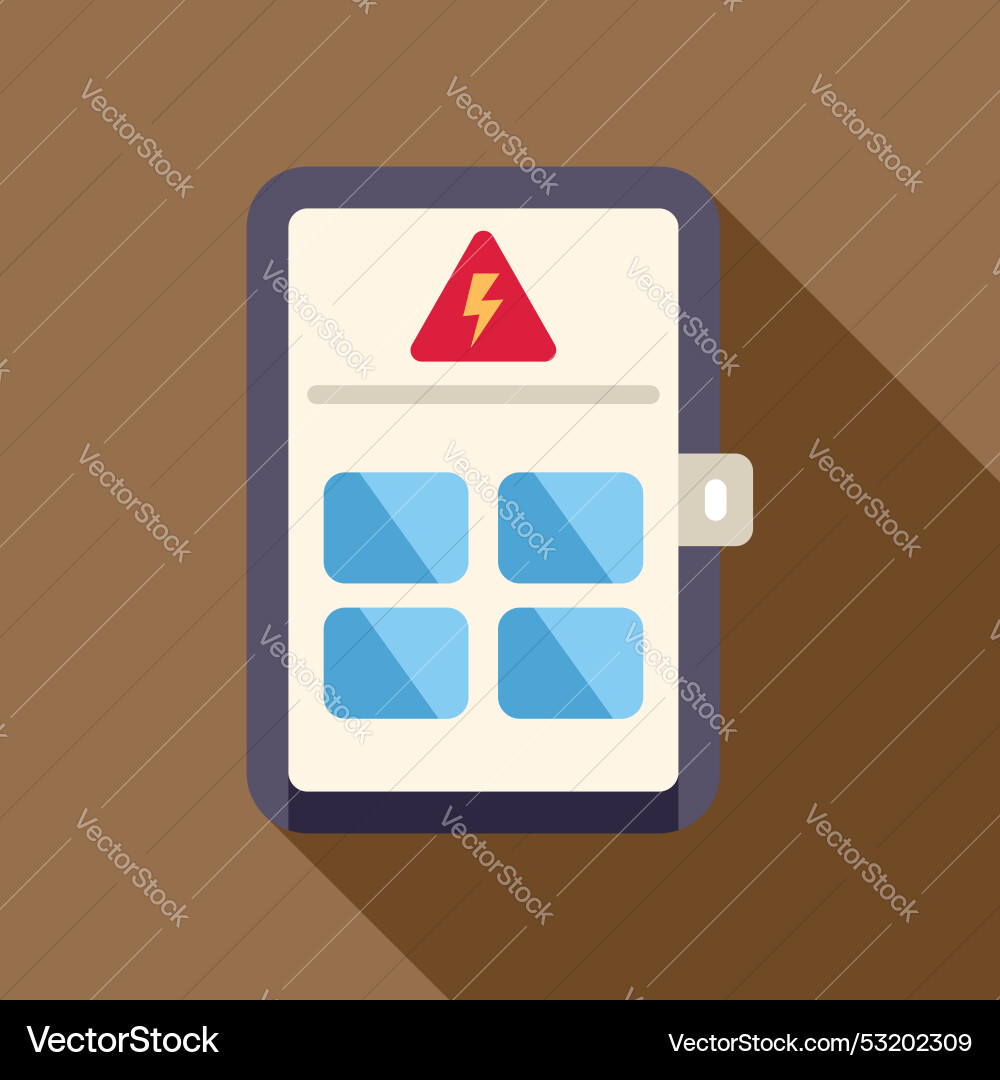 Electrical panel showing high voltage with warning Vector Image