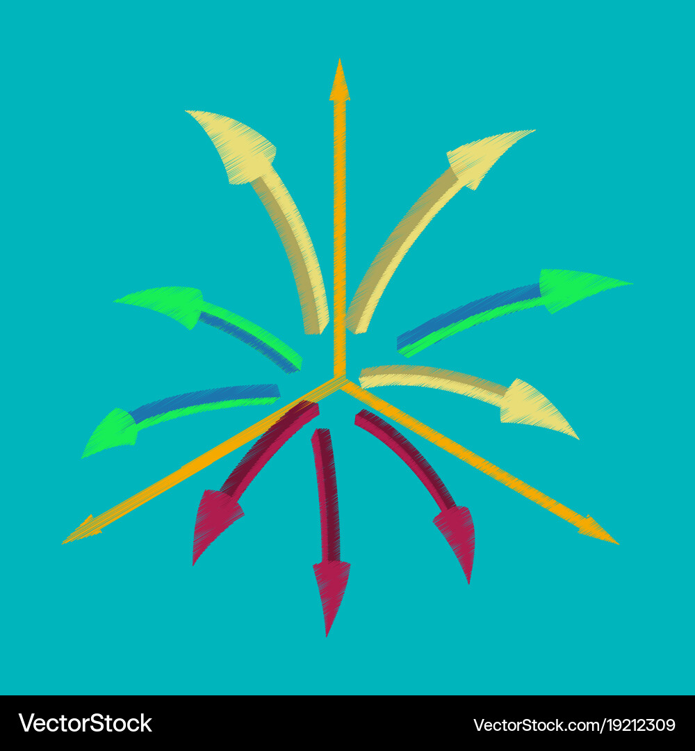 Flat shading style icon arrow chart vector image