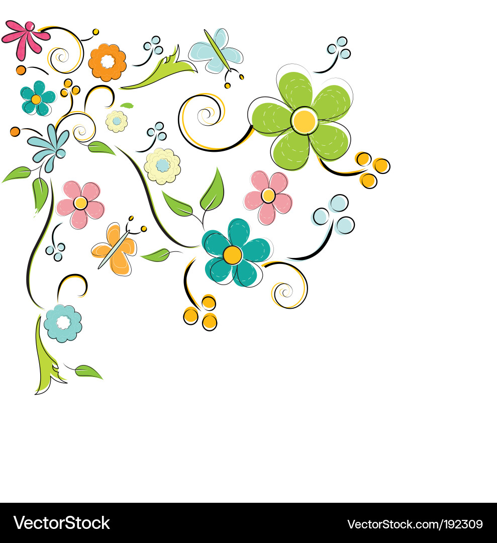 Floral Swirls & Curves Vector Image