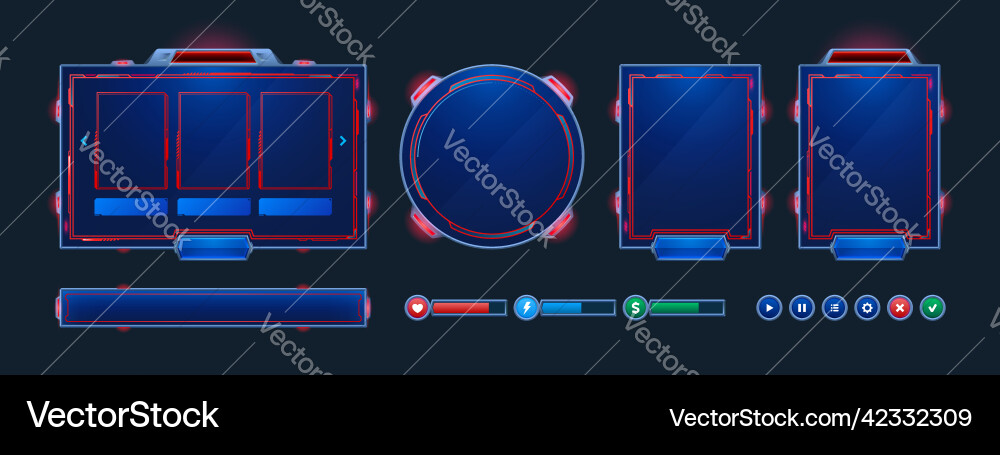 Gaming Stream Overlay UI Vector Image