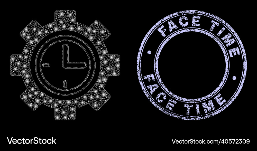 Grunge face time stamp and light net clock setup Grunge face time stamp and light net clock setup vector image