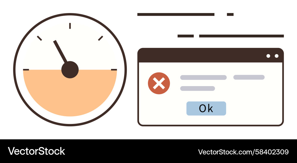 High Speedometer Error Alert Vector Image