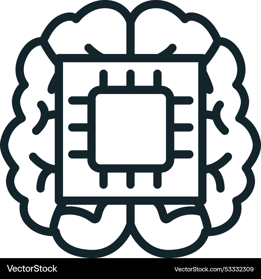 Human brain with microchip replacing Human brain with microchip replacing vector image