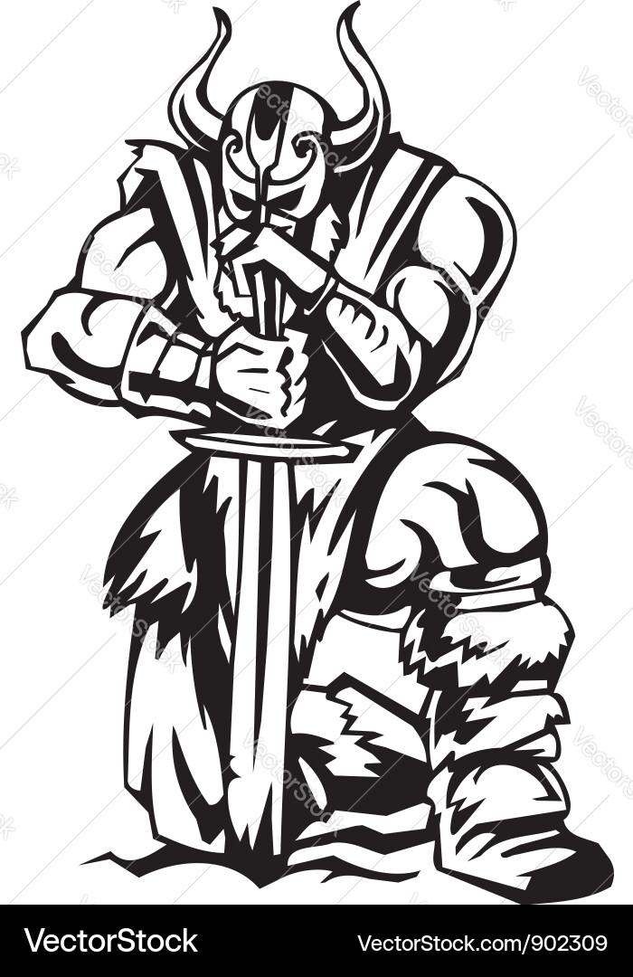 Nordic Viking Warrior Vector Image