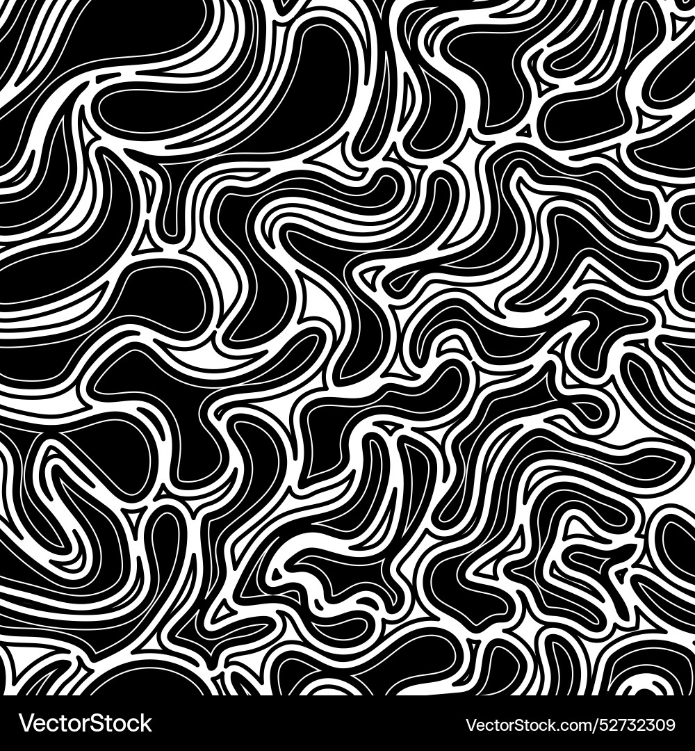 Seamless abstract pattern of sinuous lines vector image