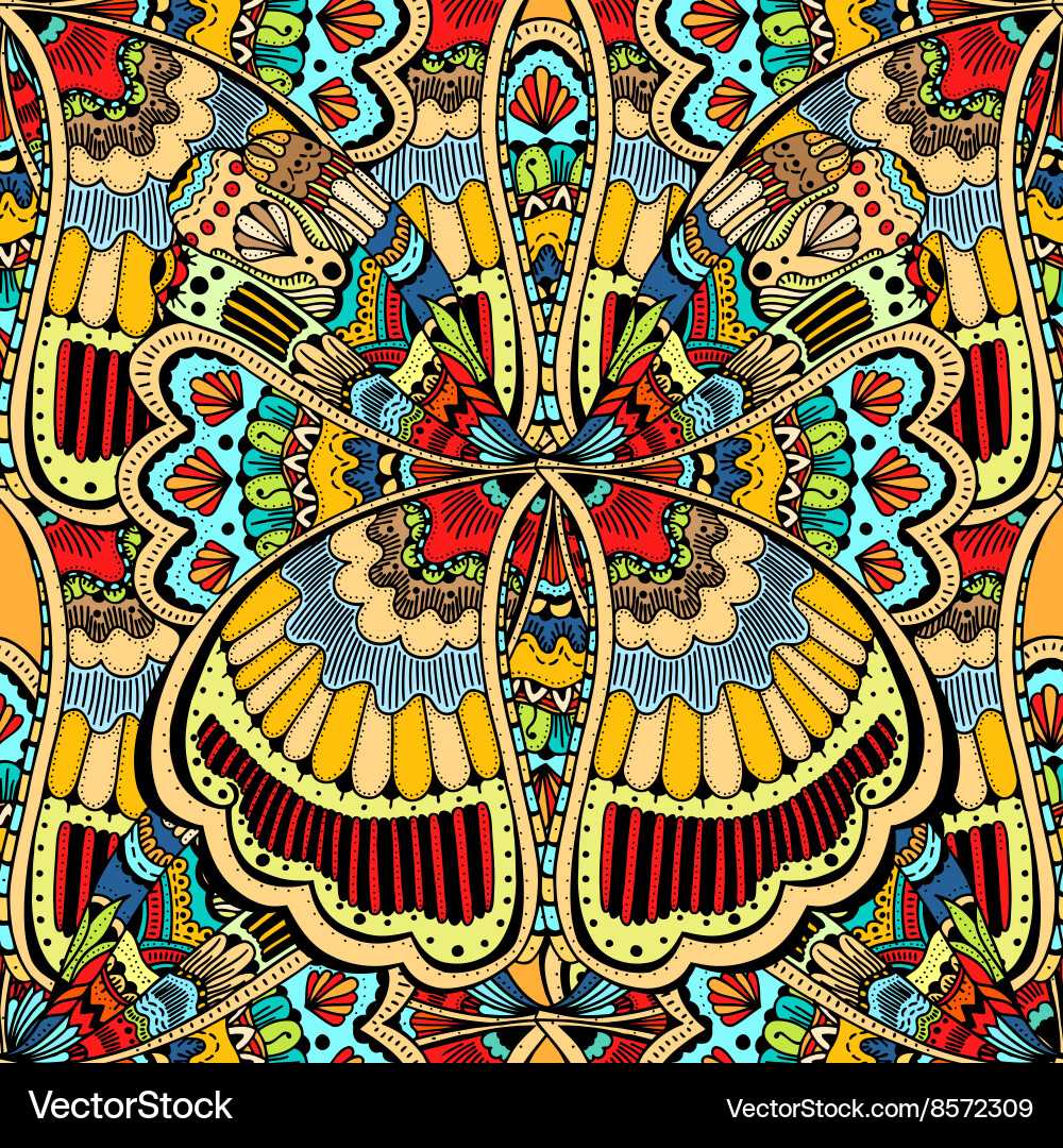 Seamless pattern with ethnic elements vector image